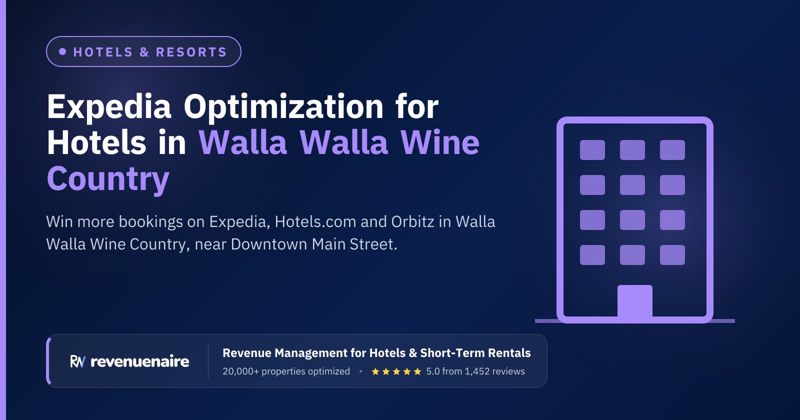 Expedia Optimization for Hotels in Walla Walla Wine Country, United States