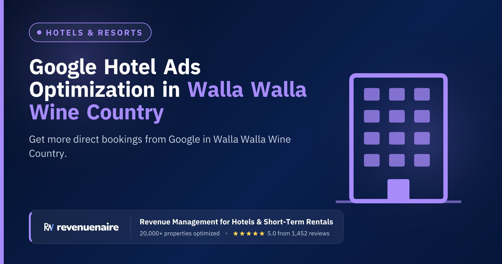 Google Hotel Ads Optimization in Walla Walla Wine Country, United States