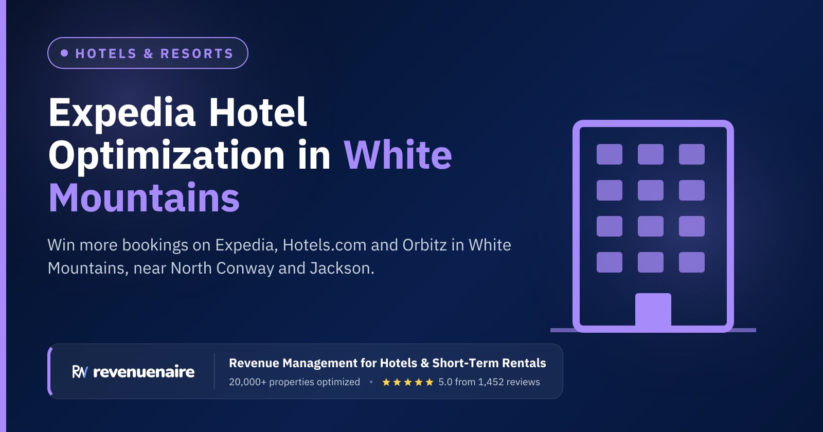 Expedia Optimization for Hotels in White Mountains & North Conway, United States