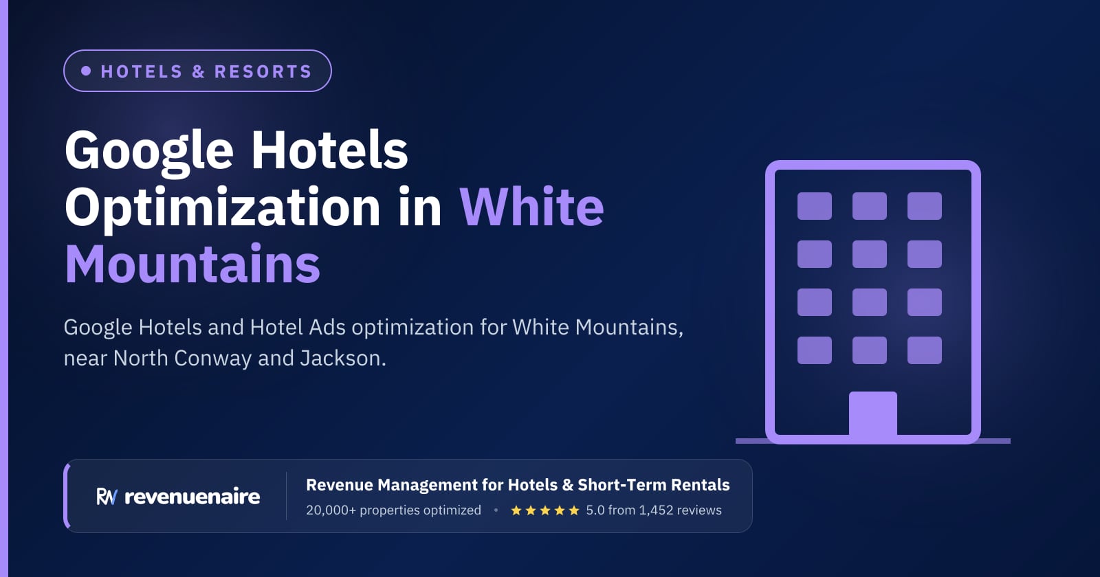 Google Hotel Ads Optimization in White Mountains & North Conway, United States