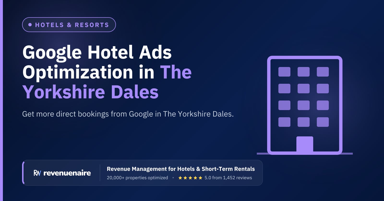 Google Hotel Ads Optimization in The Yorkshire Dales, United Kingdom