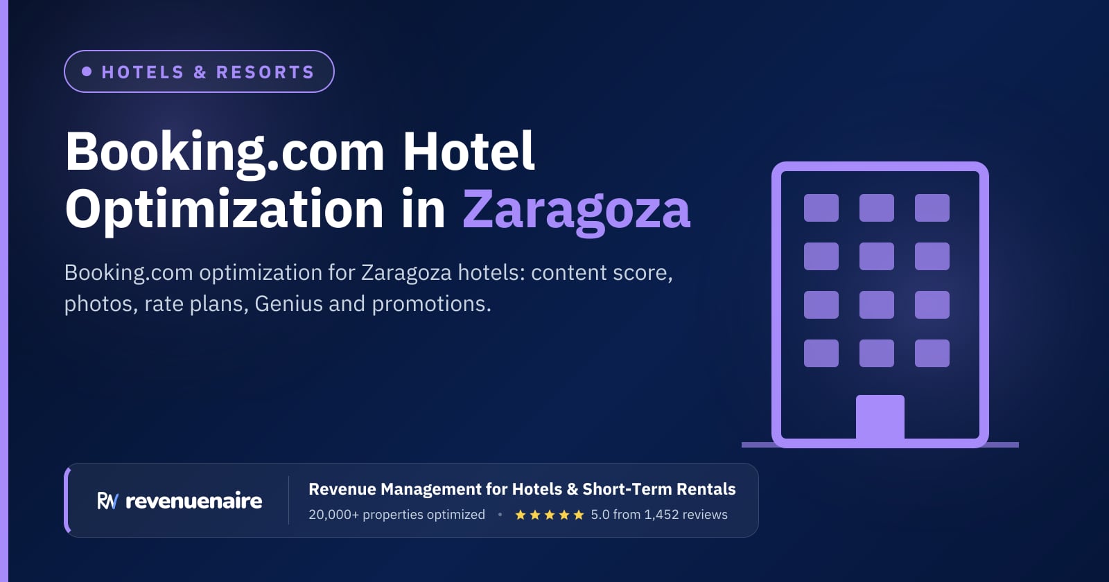 Booking.com Optimization for Hotels in Zaragoza, Spain