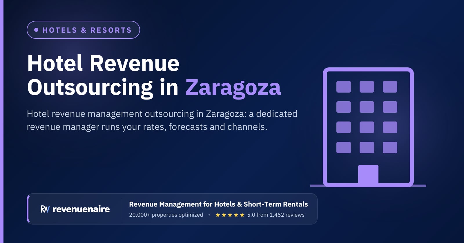 Hotel Revenue Management Outsourcing in Zaragoza, Spain