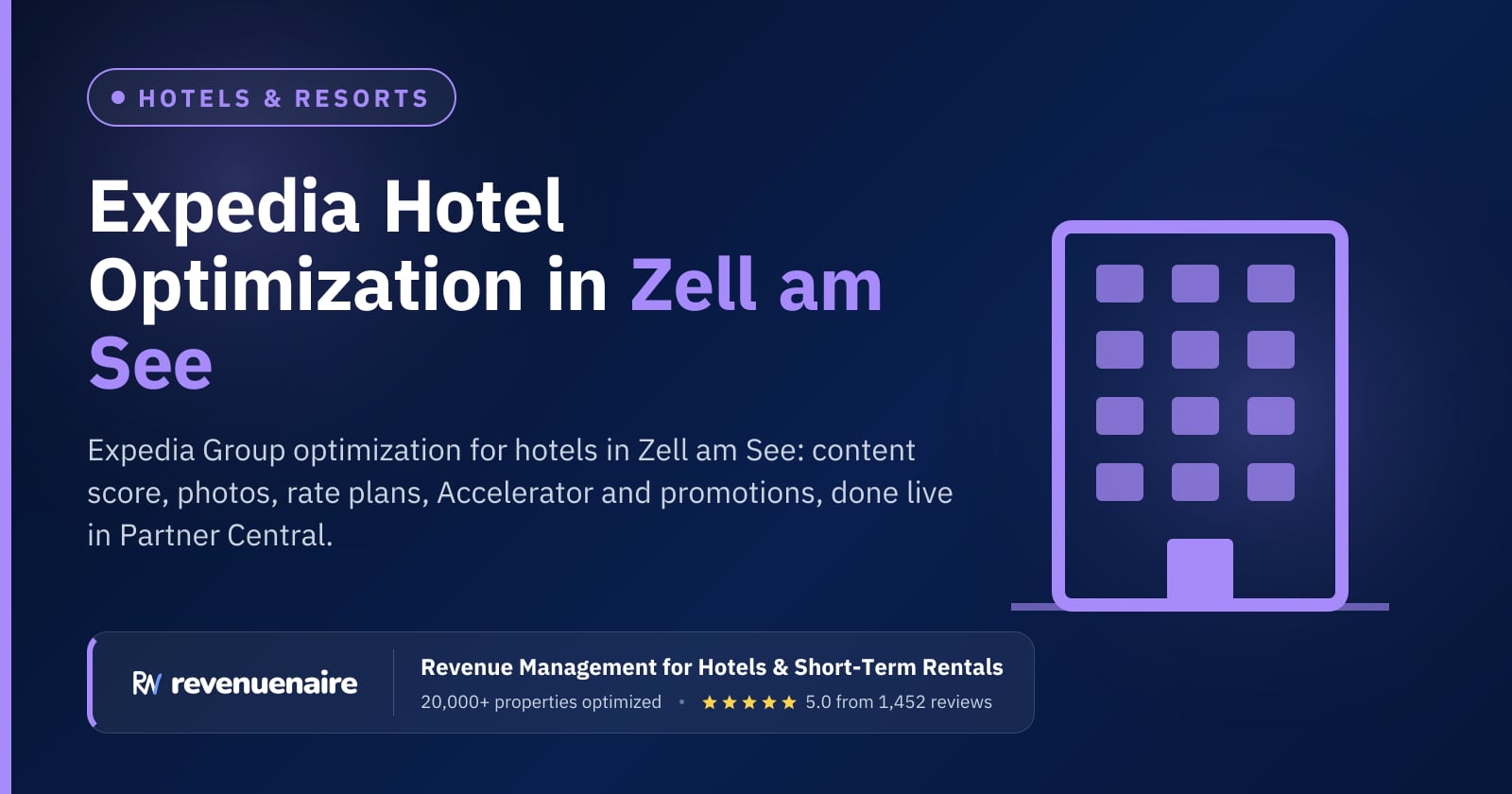 Expedia Optimization for Hotels in Zell am See & Kaprun, Austria